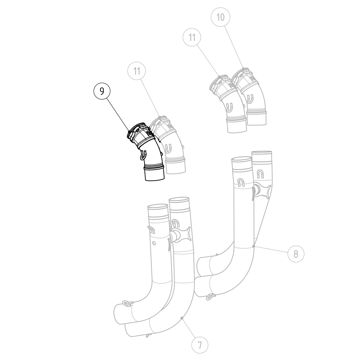 Akrapovic header flange right, titanium
