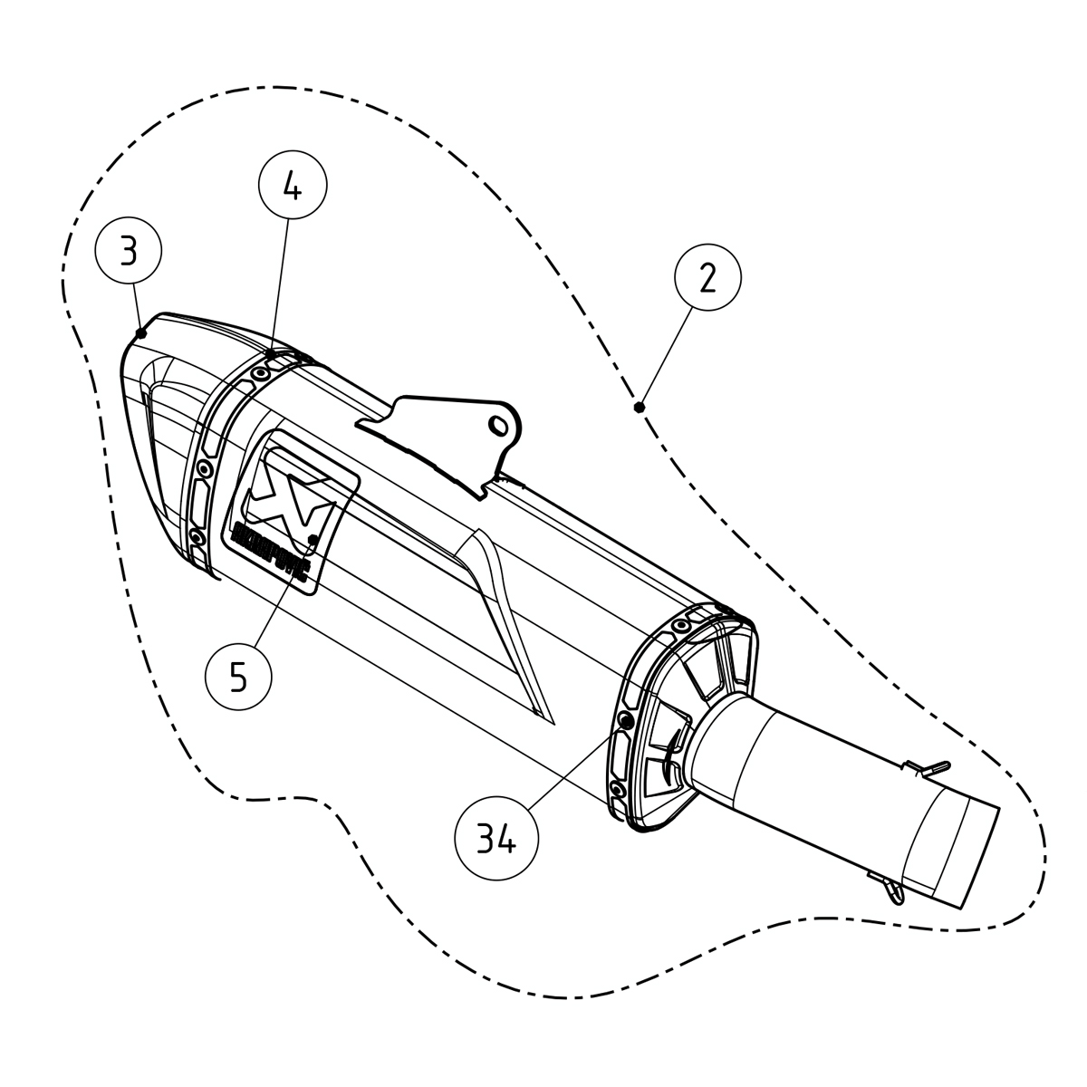 Akrapovic end cap, Evolution Line