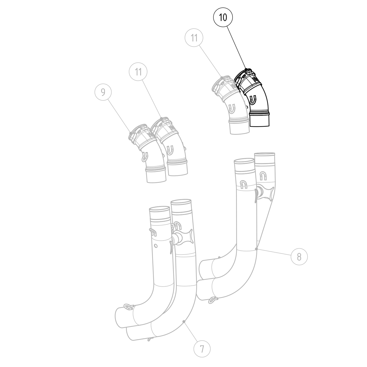 Akrapovic Krümmerflansch links, Titan