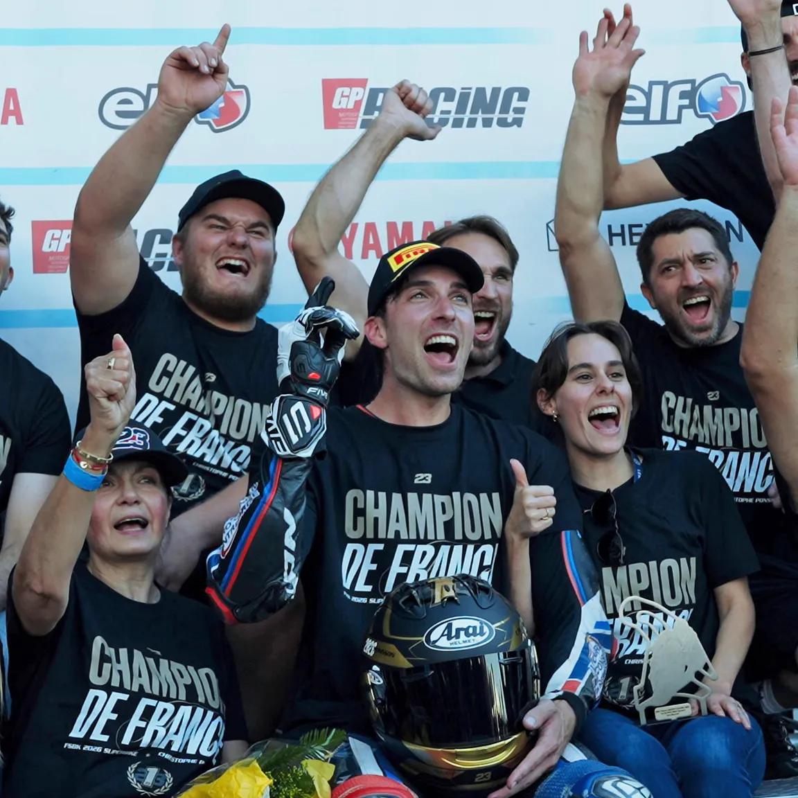 Ponsson from Team MDS celebrates his first Superbike Championship at Magny Cours