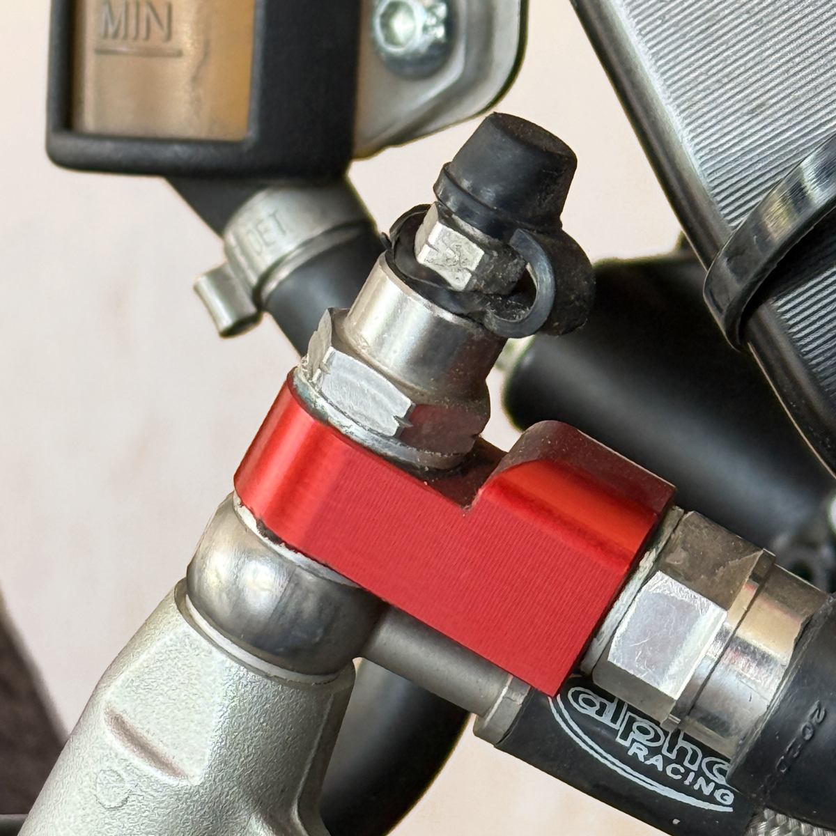 Double banjo bolt with bleed nipple M10x1.00